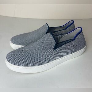 Rothy's The Original Slip On Sneaker Size 7.5 Weave Blue White Knit